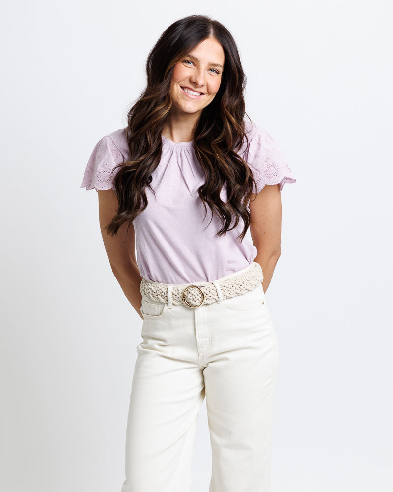 Lovely Eyelet Tee Downeast