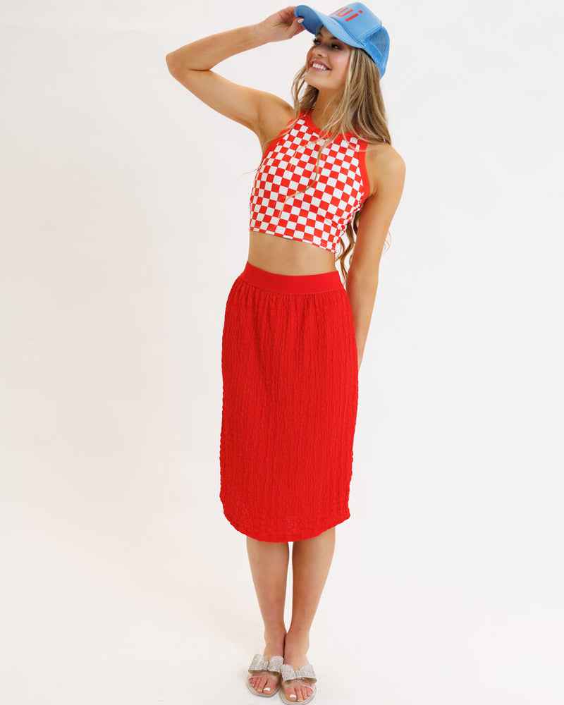 Popcorn Smocked Skirt