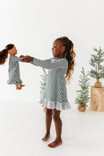 Green Stripes | DOLL DRESS - By Baano