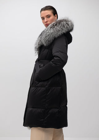 Charlotte Genuine Silver Fox Down Parka - By Baano