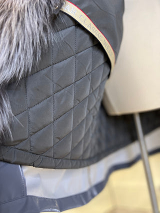 Genuine Silver Fox Fully Lined Hood Rabbit Insulated Parka - By Baano
