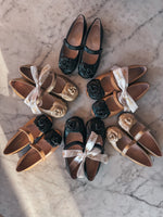 Camille- Tan/Black Leather Mary Jane Shoes