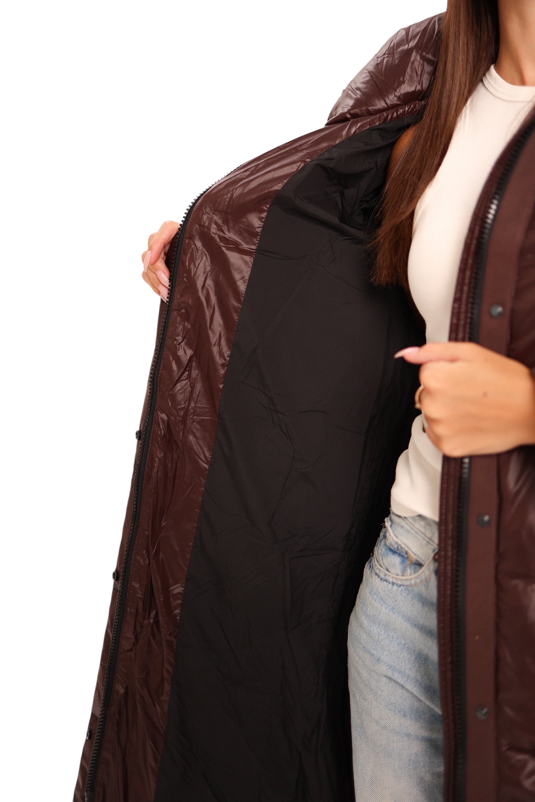 Espresso Shine Insulated Bio-Down Puffer