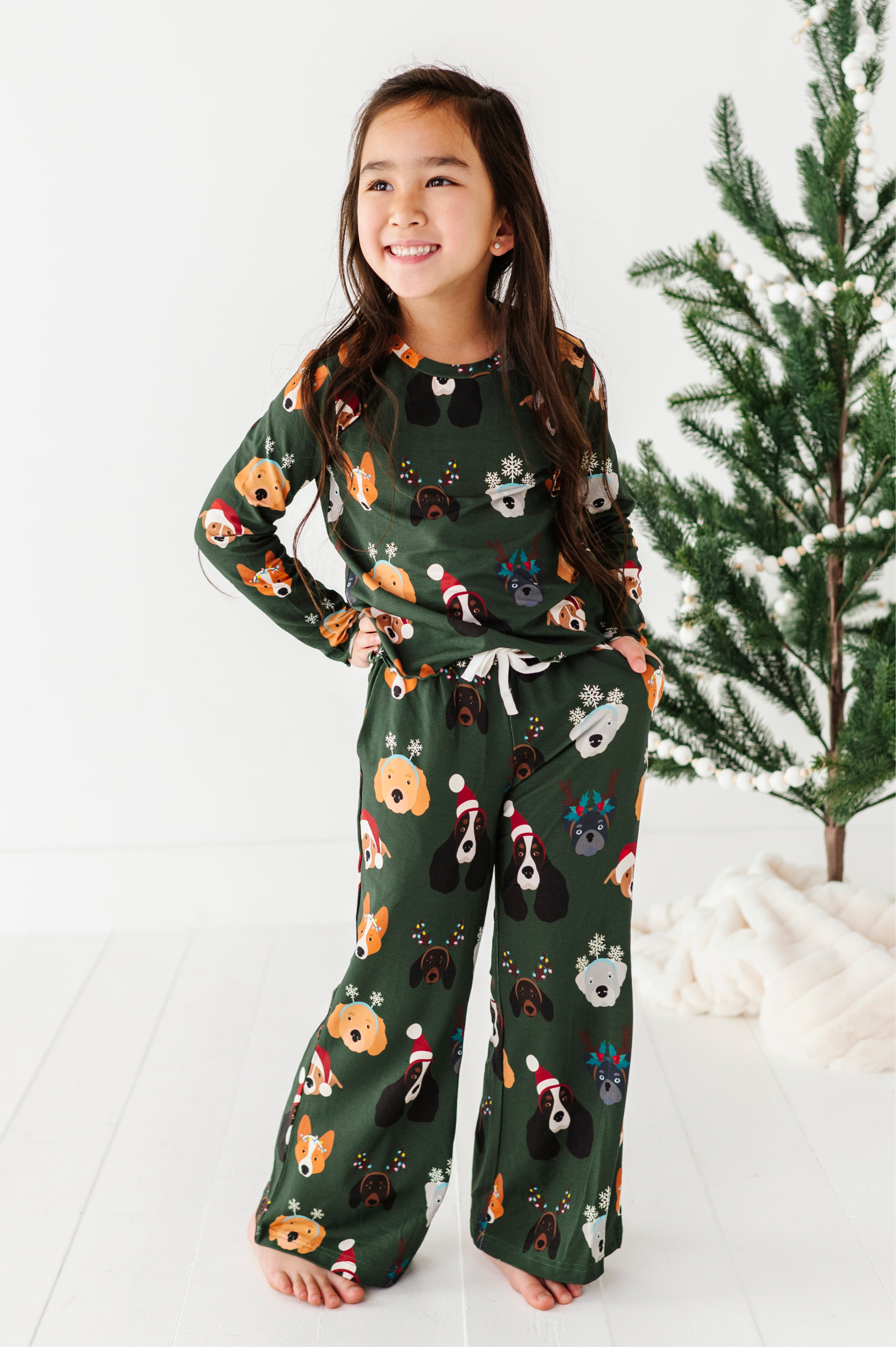 Christmas Doggies | GIRLS WIDE-LEG SET - By Baano