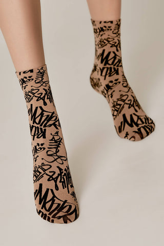 Socks Conte Fantasy - Graffiti Pattern - By Baano