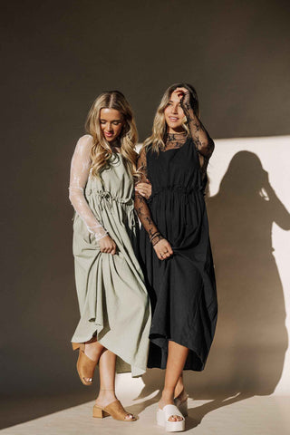 Arey Overall Dress in Olive