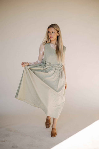 Arey Overall Dress in Olive