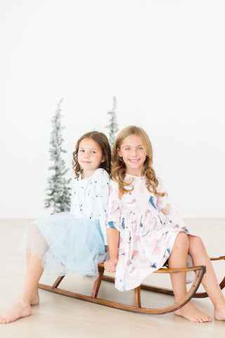 SALE Figure Skate 3/4 Sleeve Twirl Dress - By Baano