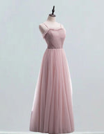 Pink Tulle Spaghetti Strap Evening Gown | Girls' Prom & Bridesmaid Dress