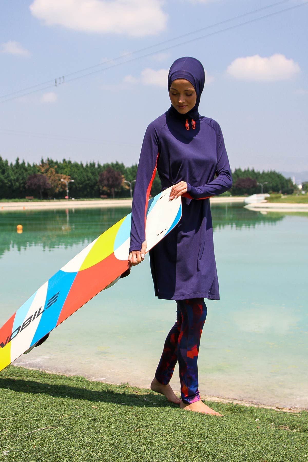 Lycra Navy Burkini Modest Swimwear M2231 - By Baano