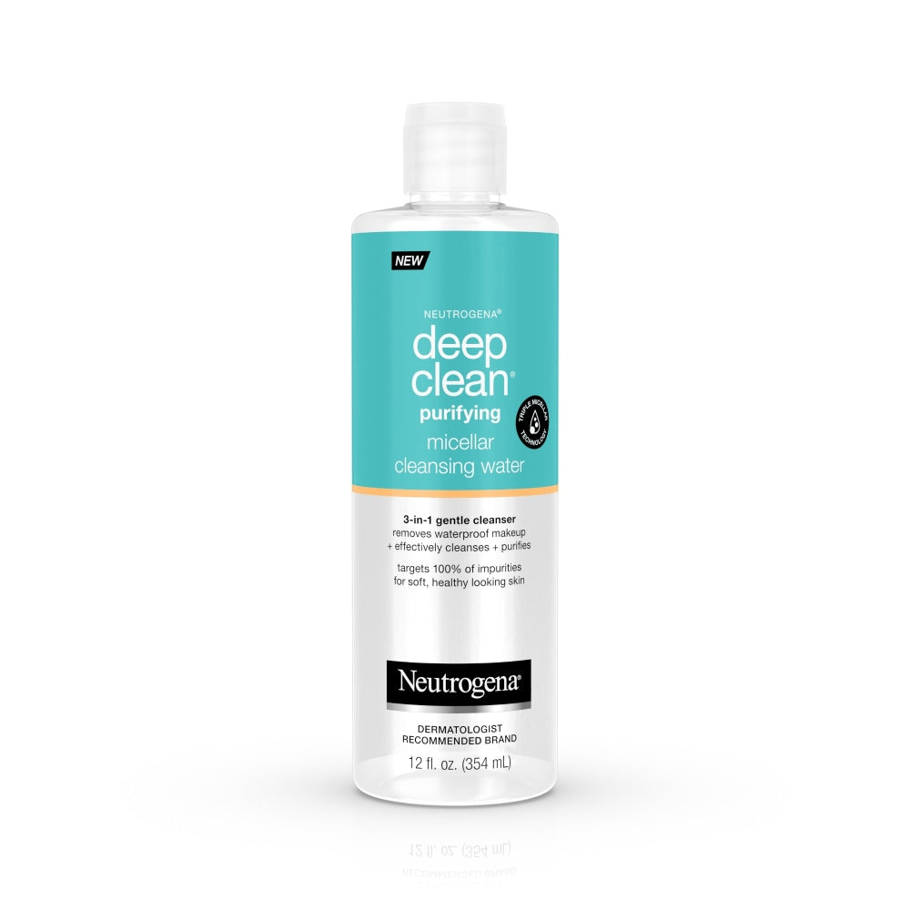 Neutrogena Deep Clean Gentle Purifying Micellar Water And Cleansing Water-Proof Makeup Remover, 12 Fl. Oz