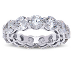Evelyn Eternity Ring in Silver - Bold and Beautiful Attention Grabber!