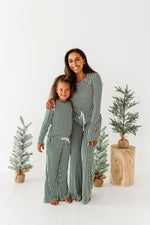 Green Stripes | GIRLS WIDE-LEG SET - By Baano