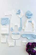 George Newborn Baby Boy Coming Home Outfit Set (10 Pcs) - By Baano