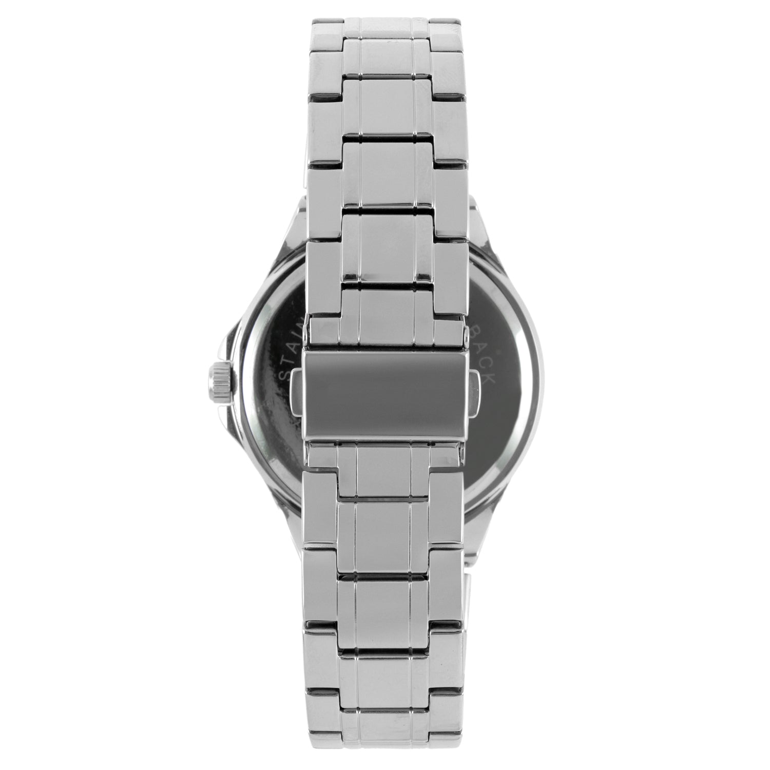 Womens 40mm Round Silver-Tone Crystal Accented Bracelet Watch Peugeot Watches