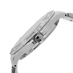 Womens 40mm Round Silver-Tone Crystal Accented Bracelet Watch Peugeot Watches