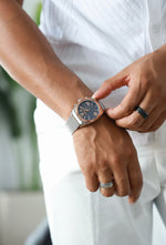 Men's 42mm Silver Multi-Function Steel Mesh Watch Peugeot Watches