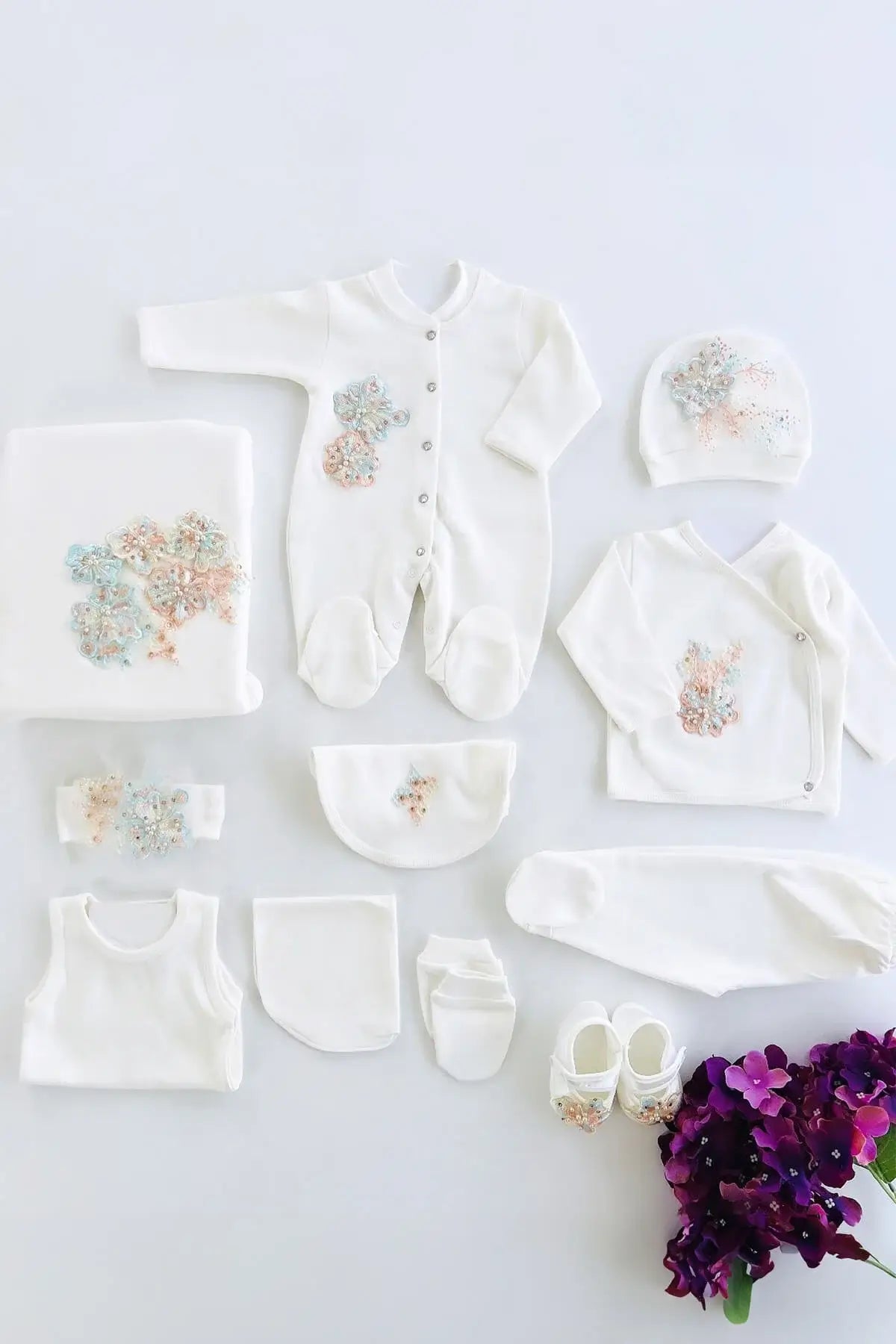 Grace Newborn Girl Coming Home Outfit Set (11 Pcs) - By Baano