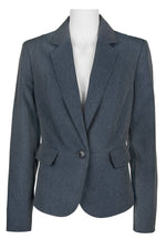 Evan Picone Notched Collar Button Long Sleeve Twill Blazer - Glamourous Grace