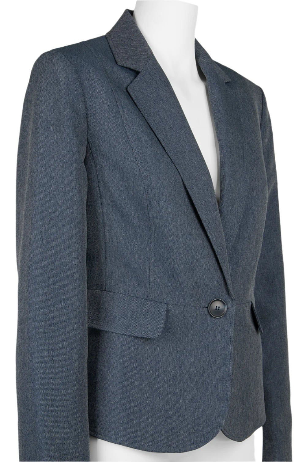 Evan Picone Notched Collar Button Long Sleeve Twill Blazer - Glamourous Grace