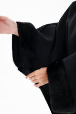 Genuine Scandinavian Mink Fur Double Face Wool Poncho