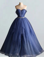 Women's Beaded Rhinestone Tulle Ball Gown | Scoop Neck Prom & Evening Dress