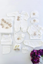 Ines Newborn Girl Gold Coming Home Outfit Set (11 Pcs) - By Baano