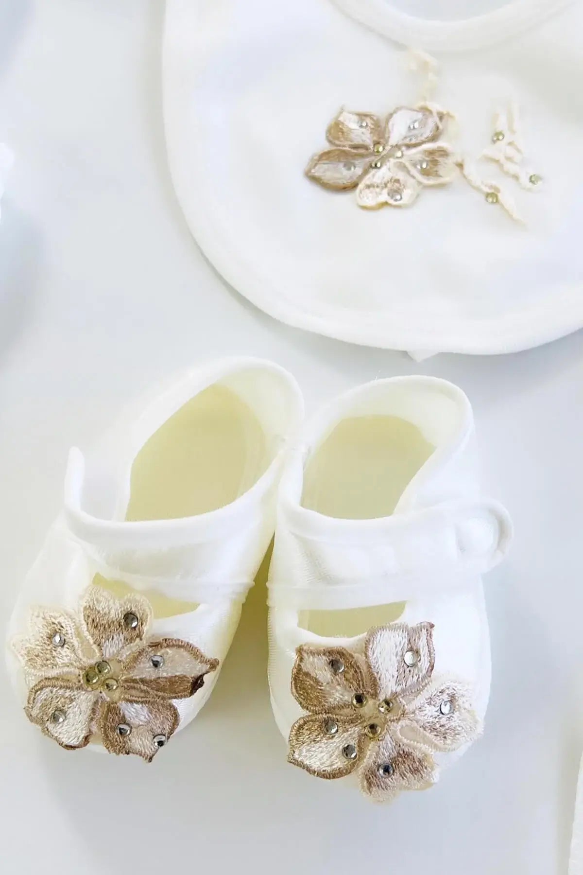 Ines Newborn Girl Gold Coming Home Outfit Set (11 Pcs) - By Baano