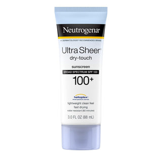 Neutrogena Ultra Sheer Dry-Touch Sunscreen Lotion, Broad Spectrum SPF 100 UVA/UVB Protection, Lightweight Water Resistant, Non-Comedogenic & Non-Greasy, 3 Fl. Oz