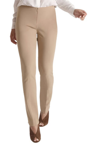 Peace of Cloth Mid Waist No Waistband Hook & Eye Zipper Closure Solid Straight Twill Pant - Glamourous Grace