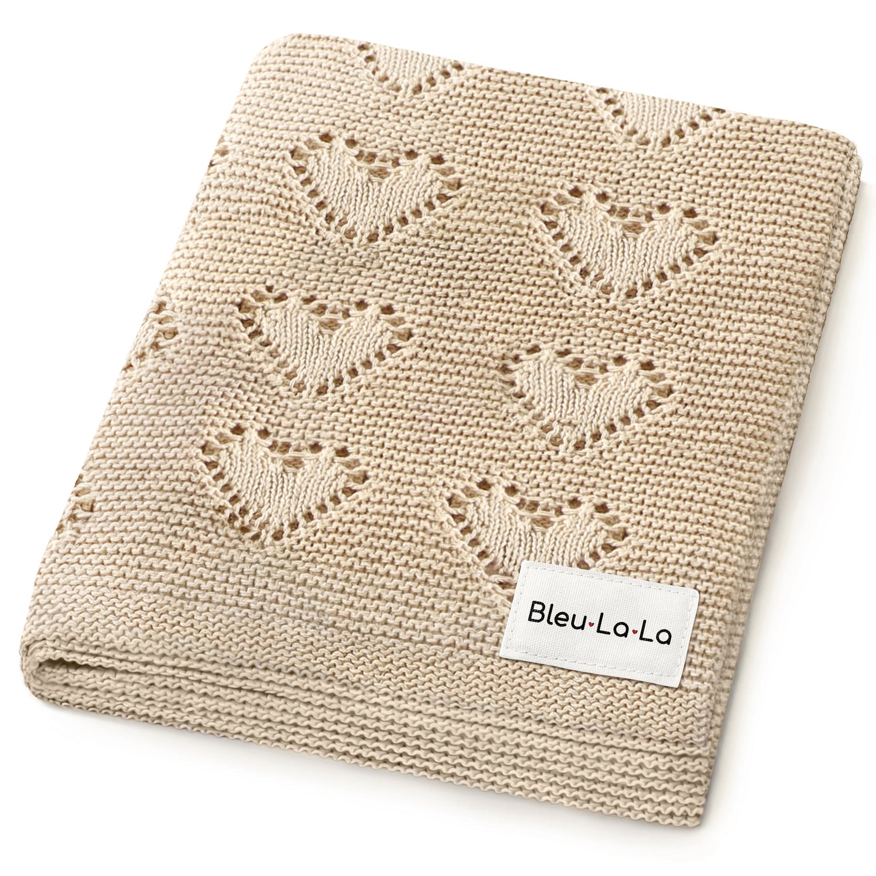 100% Cotton Luxury Knit Heart Swaddle Baby Blanket - By Baano