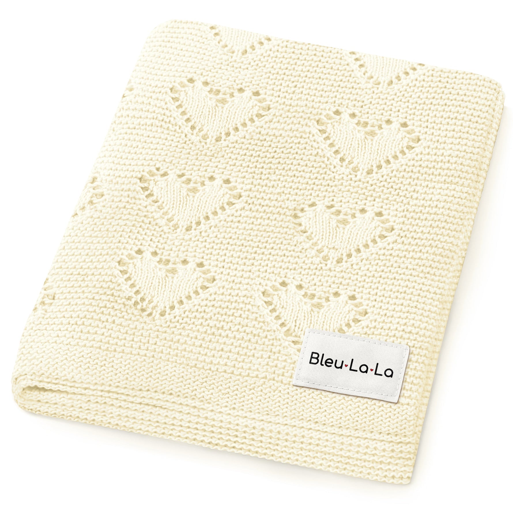 100% Cotton Luxury Knit Heart Swaddle Baby Blanket - By Baano