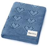 100% Cotton Luxury Knit Heart Swaddle Baby Blanket - By Baano