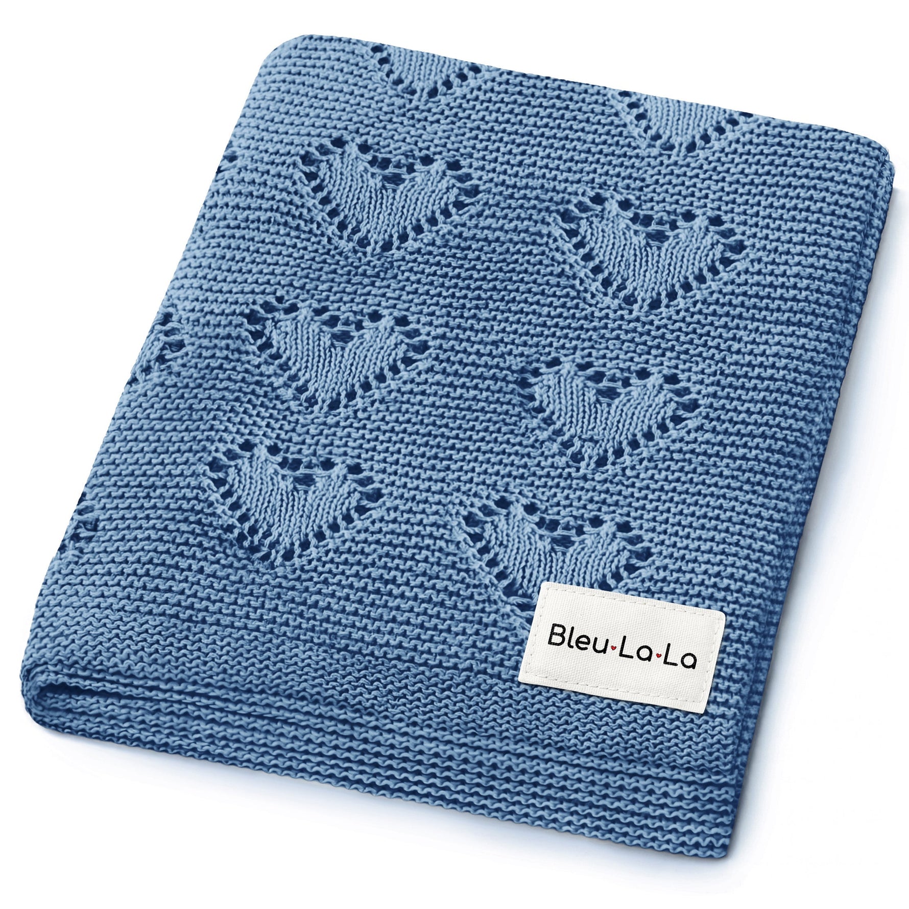 100% Cotton Luxury Knit Heart Swaddle Baby Blanket - By Baano