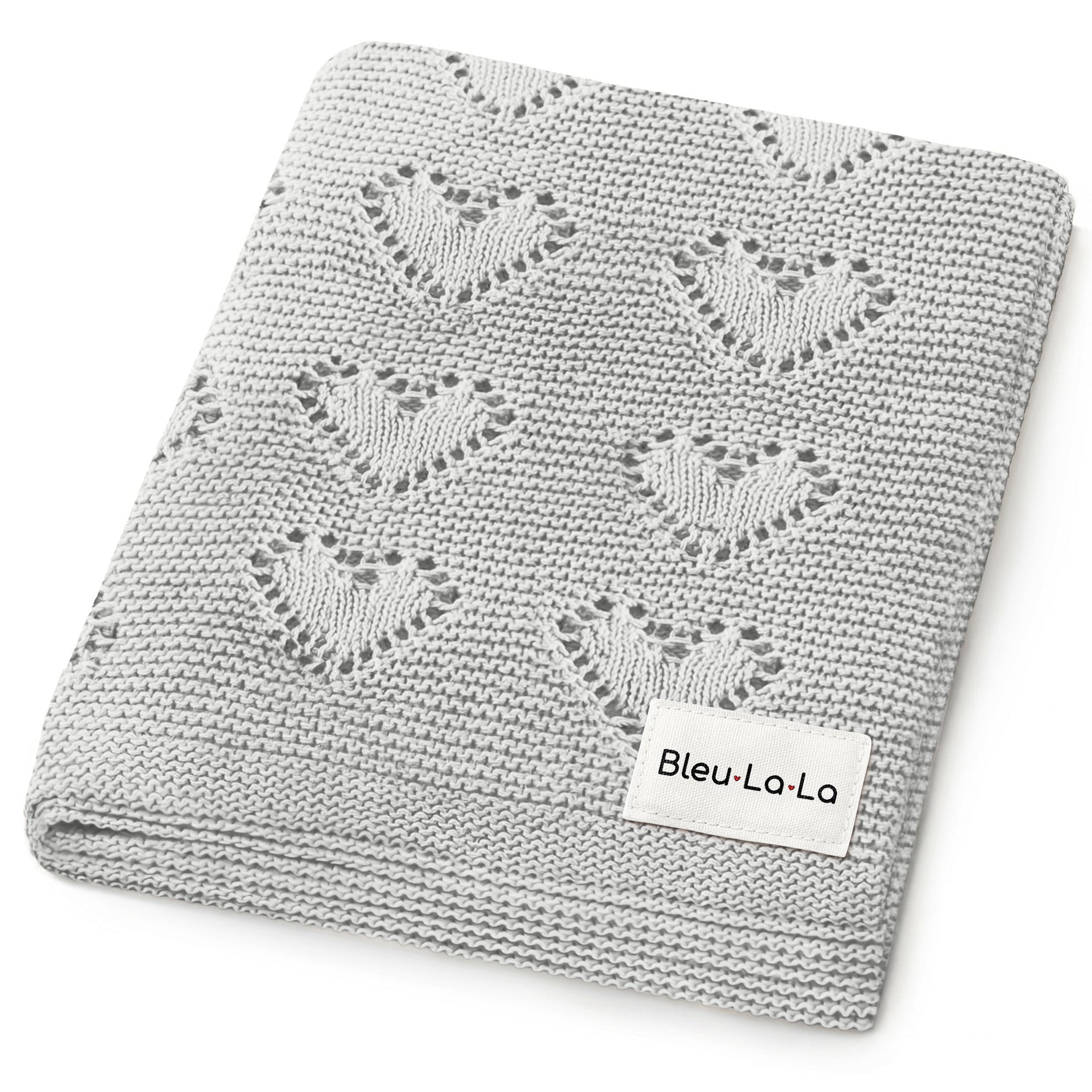100% Cotton Luxury Knit Heart Swaddle Baby Blanket - By Baano