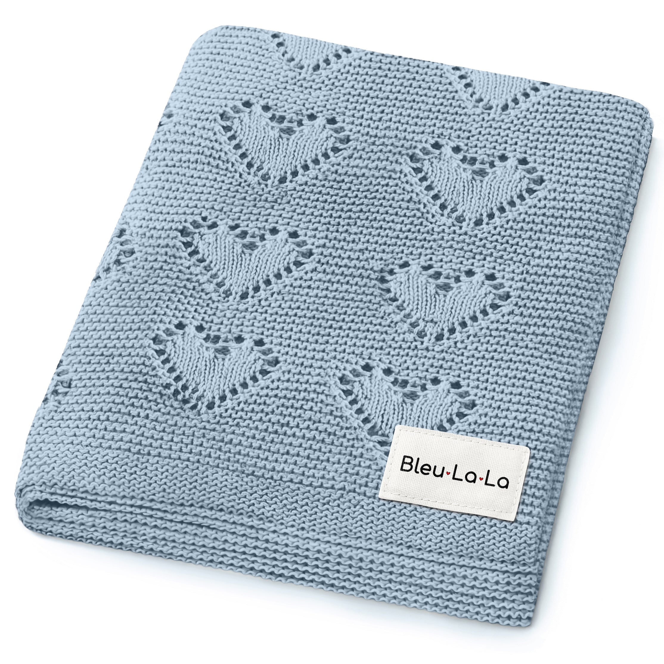 100% Cotton Luxury Knit Heart Swaddle Baby Blanket - By Baano