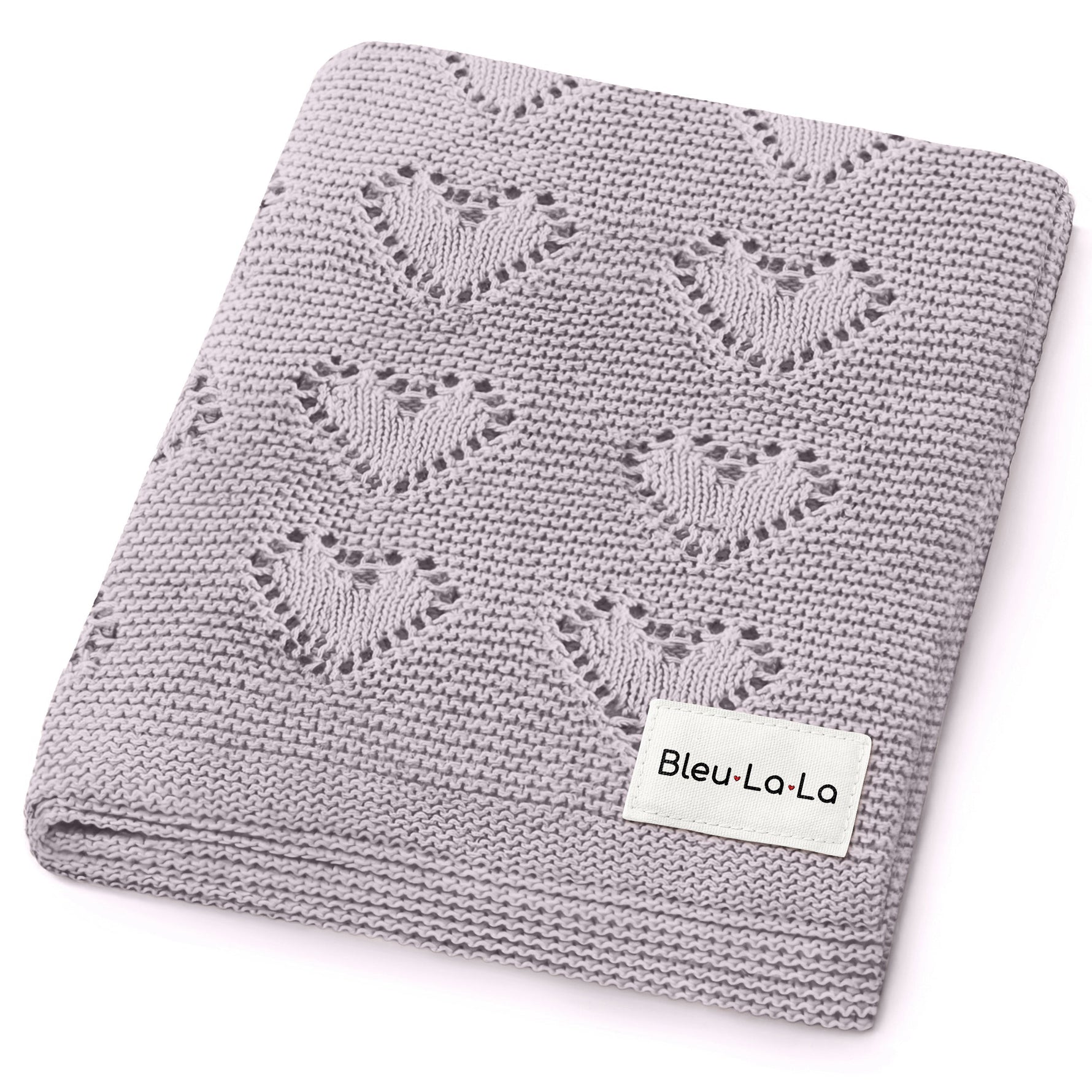 100% Cotton Luxury Knit Heart Swaddle Baby Blanket - By Baano