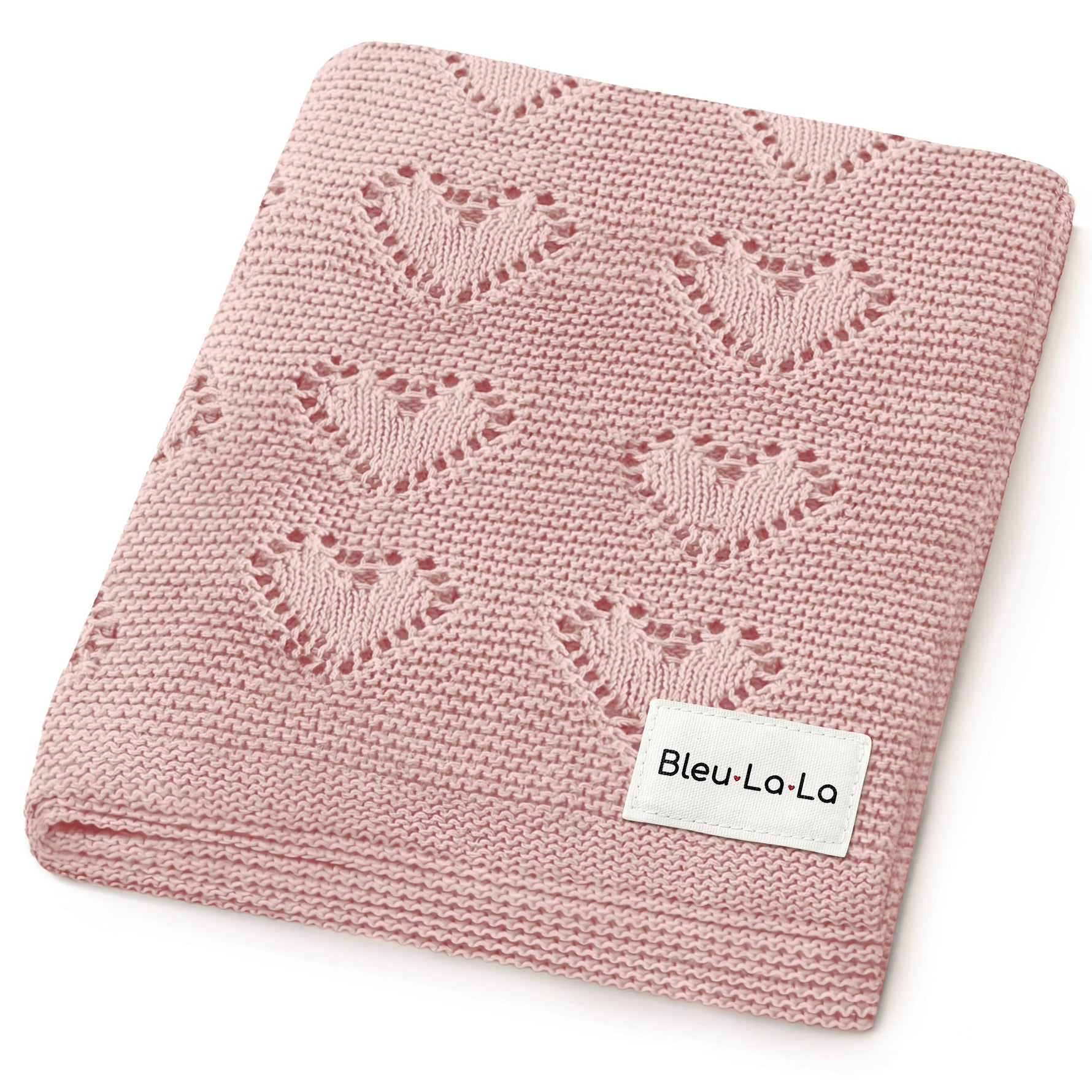 100% Cotton Luxury Knit Heart Swaddle Baby Blanket - By Baano