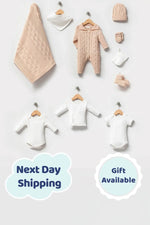 Axel Beige Newborn Coming Home Outfit (10 Pcs) - By Baano
