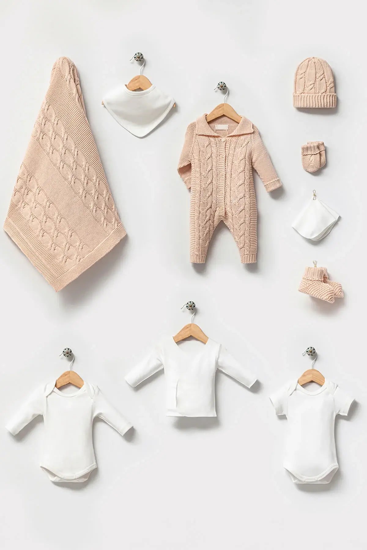 Axel Beige Newborn Coming Home Outfit (10 Pcs) - By Baano