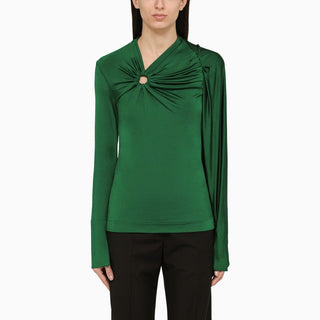 Emerald green viscose sweater - By Baano