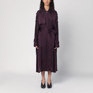 Eggplant Colour Single-breasted Trench Coat