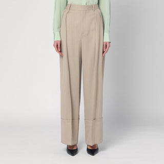 Wide Mandarin Colour Pants In Wool