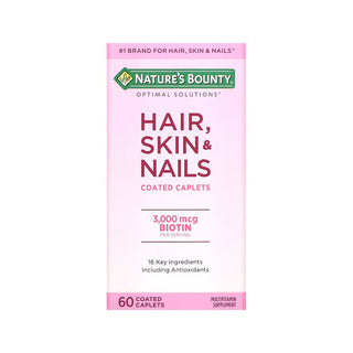 Nature's Bounty Optimal Solutions Hair, Skin & Nails, With Biotin, 3000 Mcg, Coated Caplets
