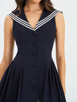 Calliope Navy Sailor Pleated Mini Dress Miss Circle