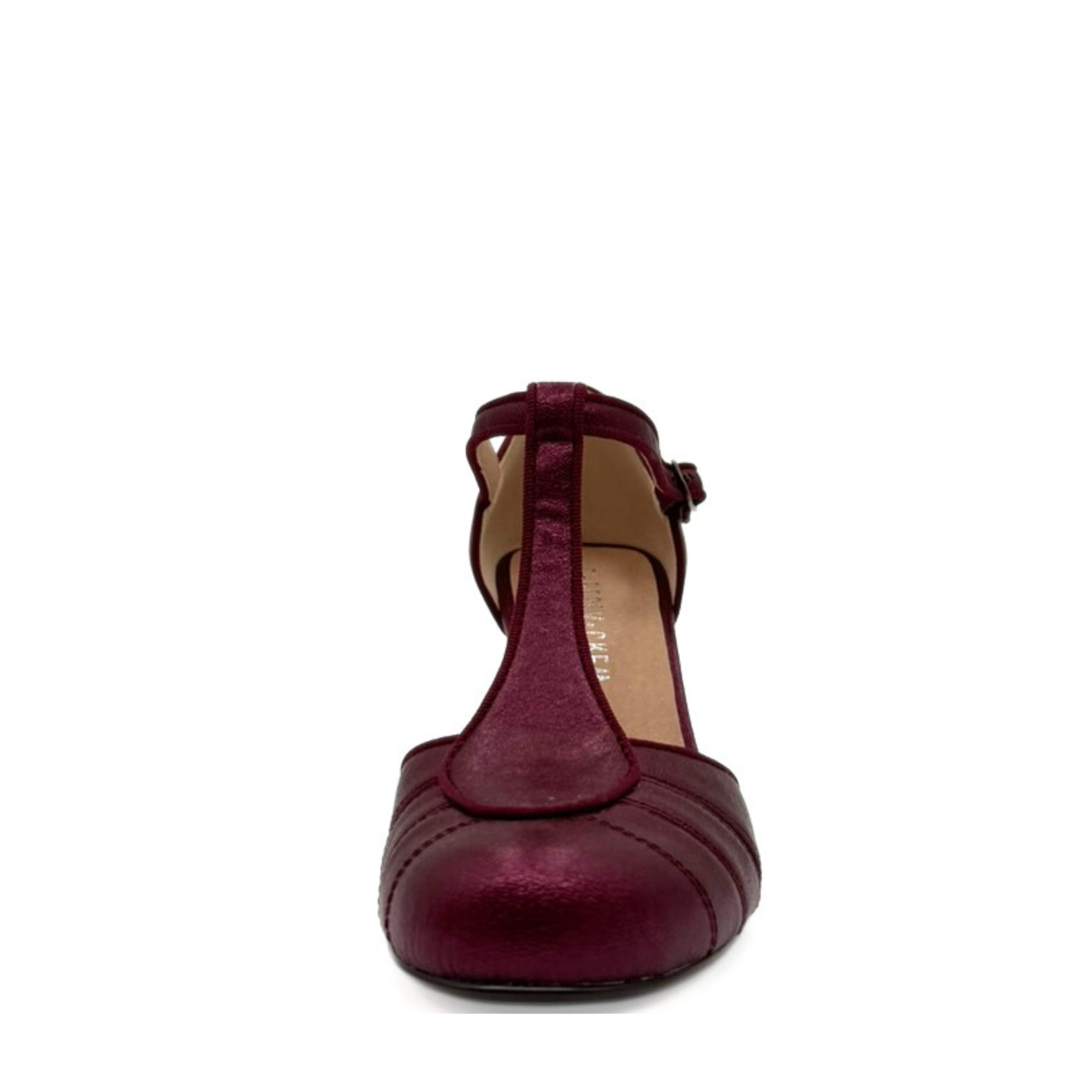 Mulberry Metallic T-Strap Heels