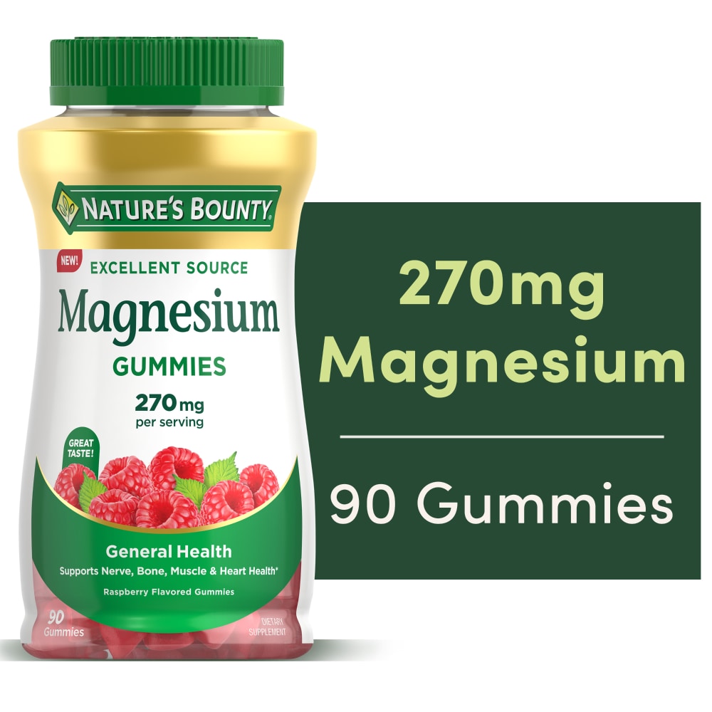 Nature's Bounty Magnesium 270 Mg Gummies Raspberry