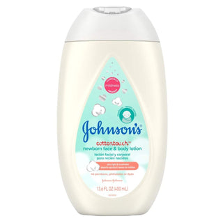 Johnson's Baby CottonTouch Newborn Face And Body Lotion, Hypoallergenic Moisturization For Baby's Skin, Made With Real Cotton, Paraben-Free, Dye-Free, 13.6 Fl. Oz