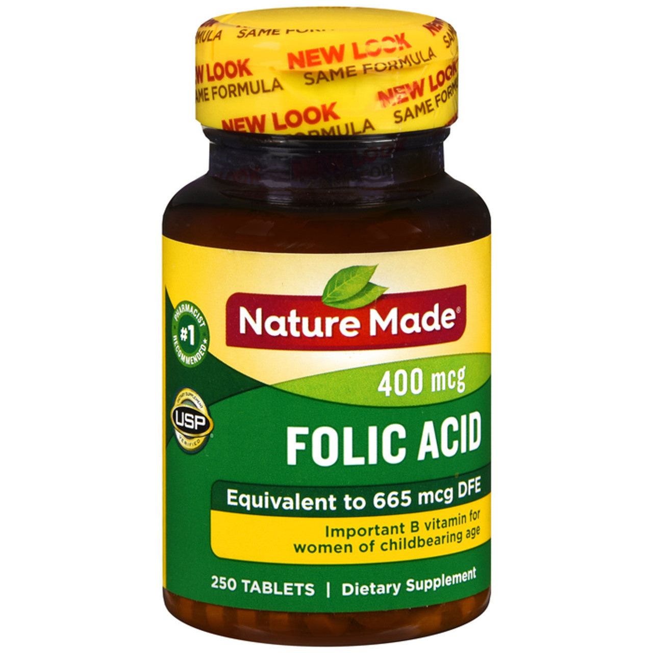 Nature Made Folic Acid 400 Mcg Tablets, 250 Tablets