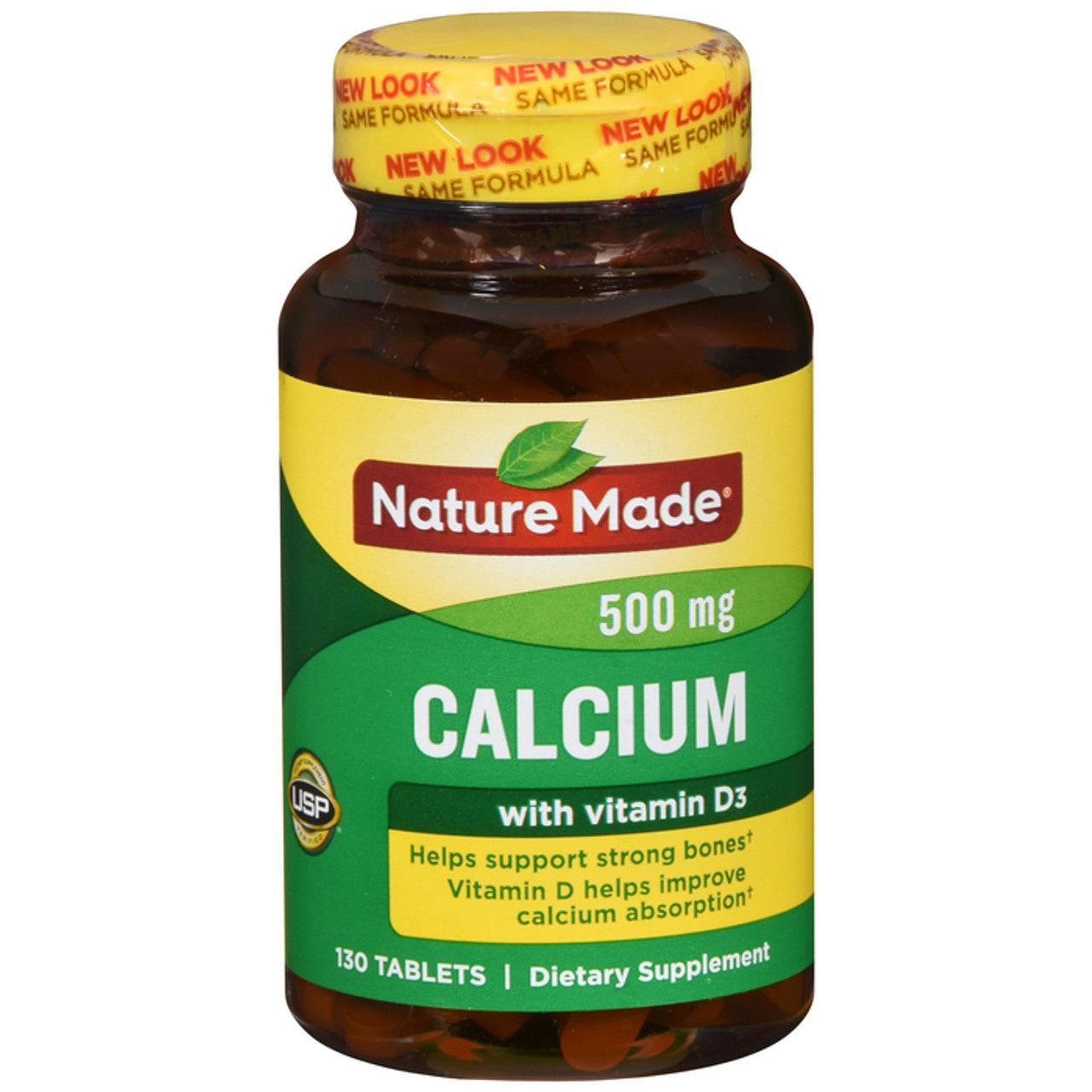 Nature Made Calcium 500 Mg, With Vitamin D3 For Immune Support, Tablets, 130 Count Helps Support Bone Strength